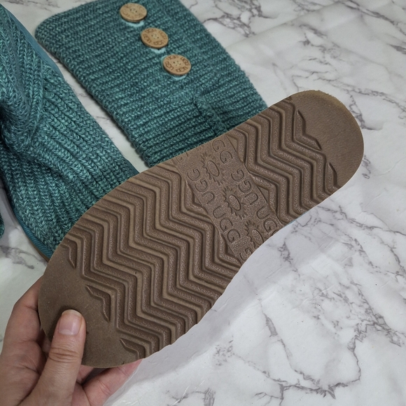 Teal Knit Button UGG Boots - Picture 4 of 11